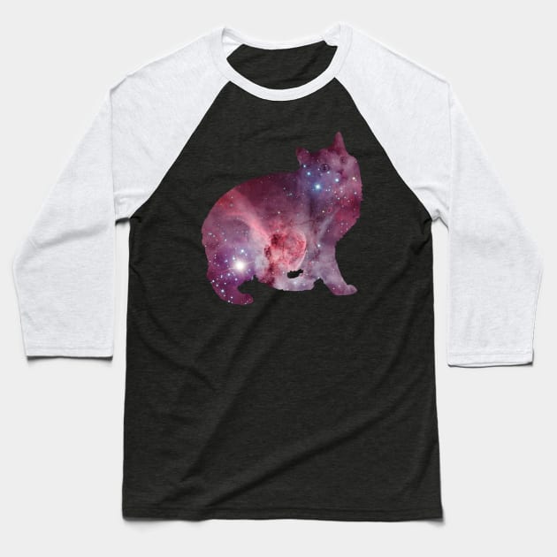 Nebula Kitty Baseball T-Shirt by crashin